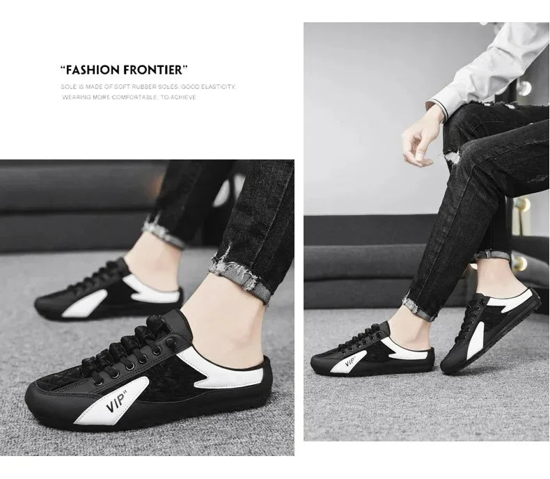 Summer Slippers for Men Trendy Men's Flat Bottom Casual Shoes Soft Sole Support Shoes Men's Sneakers