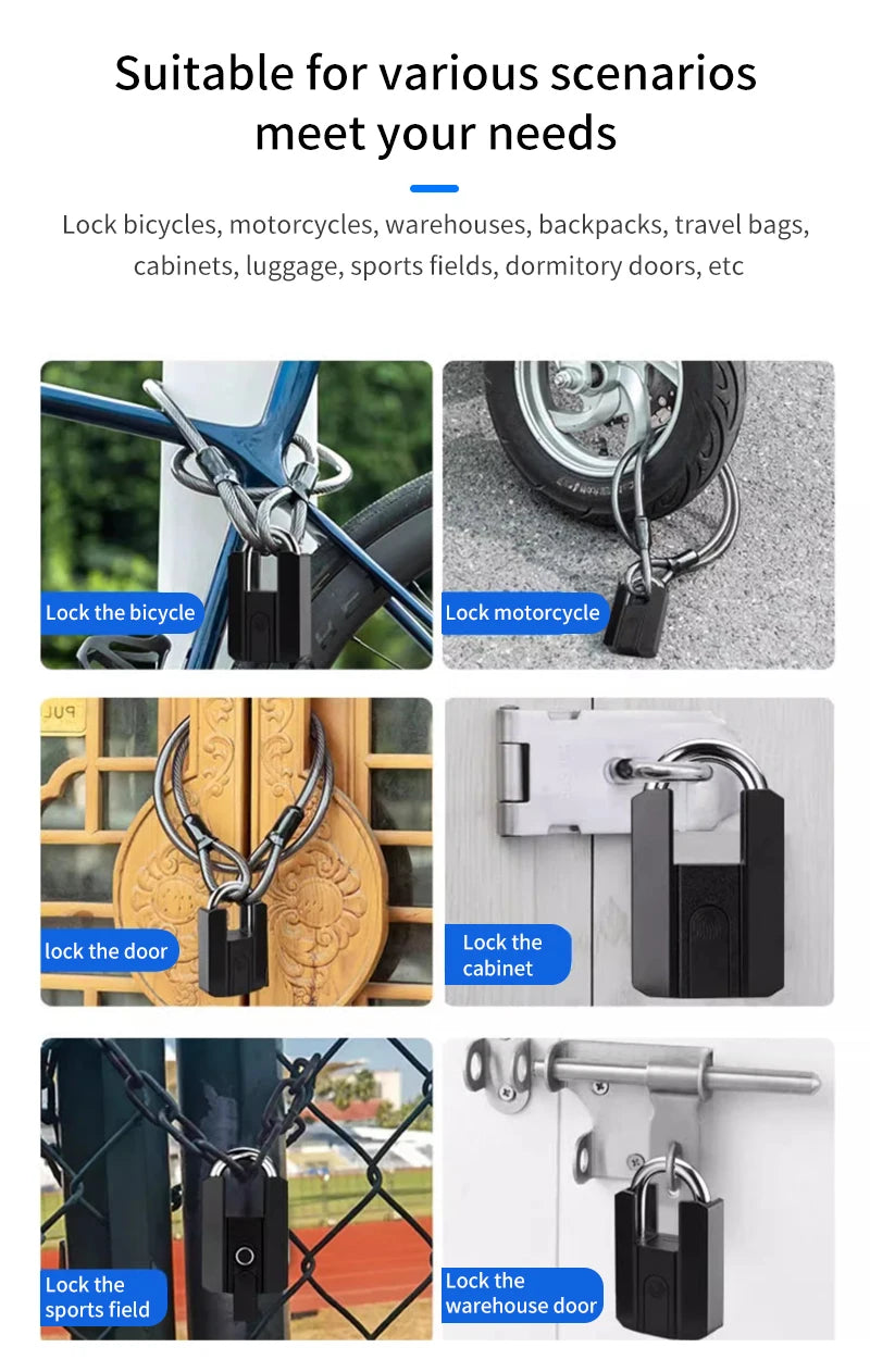 Electronic TTLOCK Fingerprint Padlock Fingerprint Lock App Keyless Biometrics Lock Suit For Suitcases Backpacks Bicycles Lockers