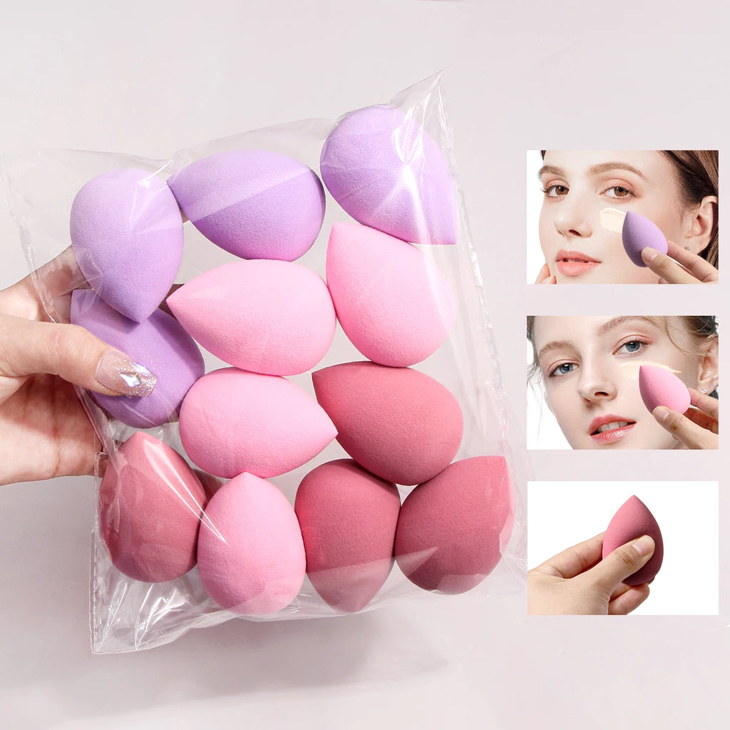 12-Piece Makeup Tool Set Ultra-Soft Puffs Beauty Sponges, Beauty Sponges. Specially Designed for Foundation and Concealer.