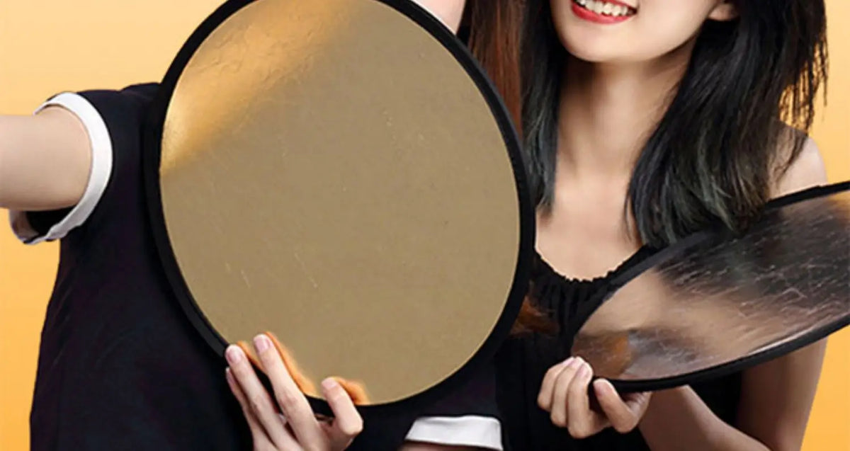 2-in-1 Dual Sided Gold Silver Reflector Portable Foldable Light Panel for Portrait Live Streaming Studio Outdoor Photography