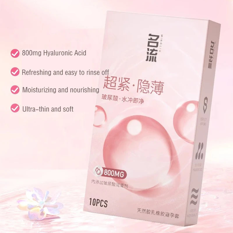 45MM Super Thin Tight Condoms,Small Size Natural Latex Penis Sleeves for Men,Hyaluronic Acid Lubricant Condom Safe Contraception