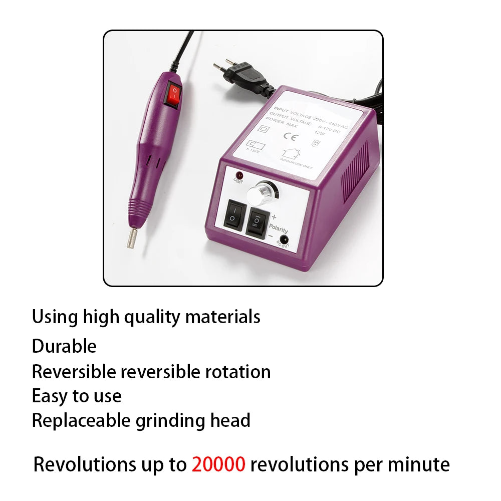 20000RPM Professional Nail Drill Machine Set Nail Files Drill Bits Gel Polish Remover Tools Low Noise Cutters Nail File Kit