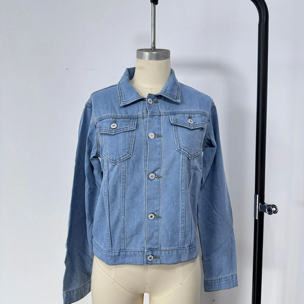 2025 Fashion Slim Fit Lapel Denim Jacket Europe and America