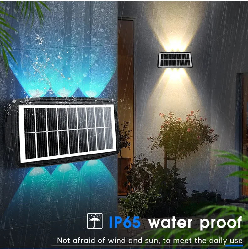 Solar Wall LED Light Outdoor Garden Decoration Wall Lamp High Brightness Up And Down Luminous Lighting Outdoor Solar LED Lamp