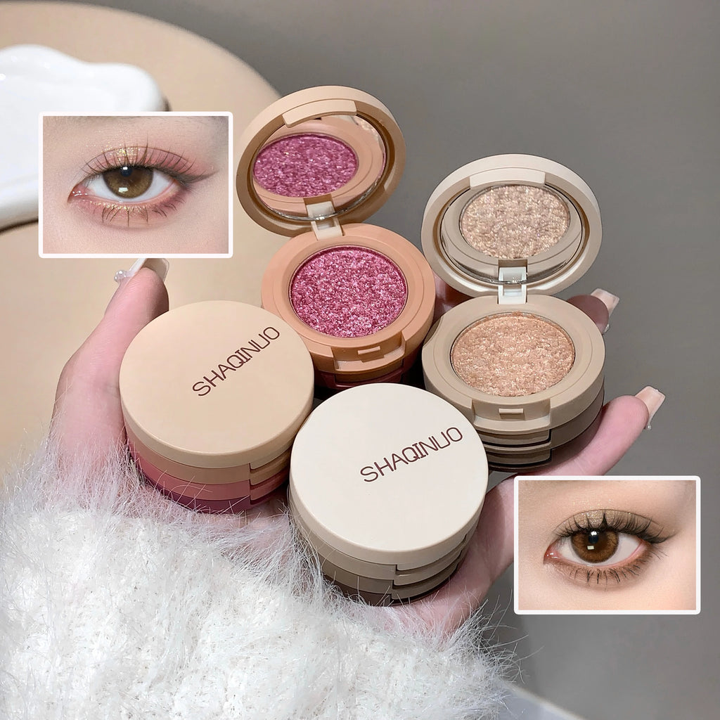 SHAQINUO Three-color Flip-top Eyeshadow Matte Pearlescent Earth-tone Eyeshadow Palette, One Palette to Complete Your Makeup
