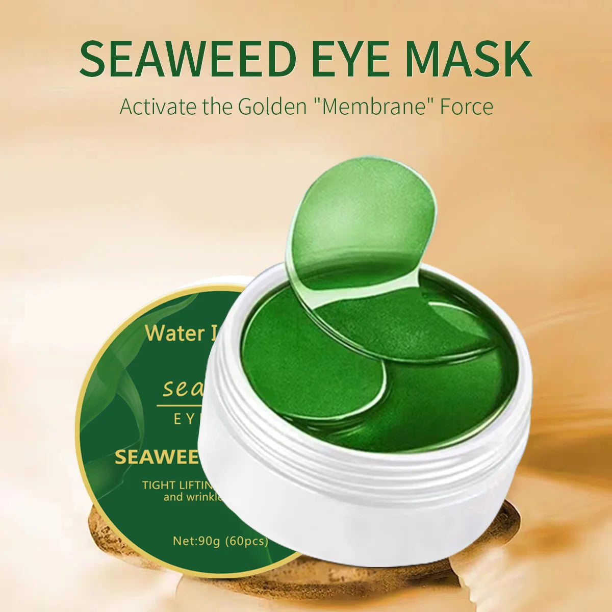 60Pcs Seaweed Hyaluronic Acid Dark Circle Remover Eye Mask Collagen Eye Patch Face Care Products