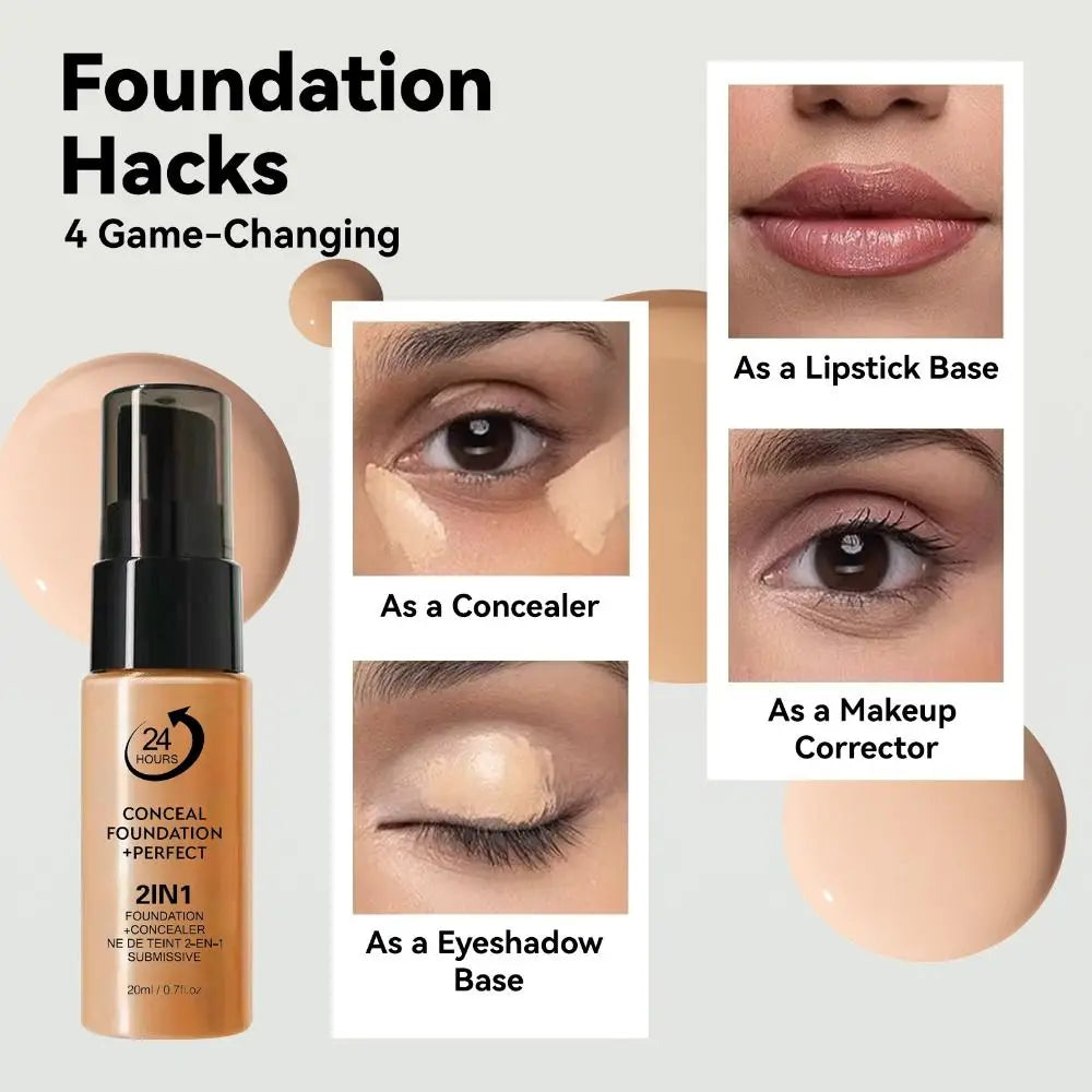 New Waterproof Liquid Foundation Oil-Control Matte Face Foundation Cream Full Coverage Creamy Texture Foundation Concealer Cream