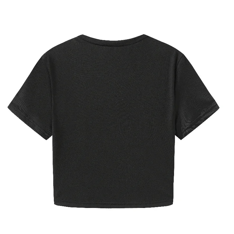 Y2k T-shirt Top Y2k Clothes Women Goth Woman T-shirts Kpop Letter Girl Female Clothing Kawaii Emo 2000s Tops 90s Vintage Clothes