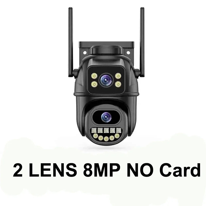6K 12MP ICSEE Wifi Security Camera 3 Lens Dual Screen 8X Zoom Outdoor Waterproof Auto Tracking Human Detect Surveillance Camera