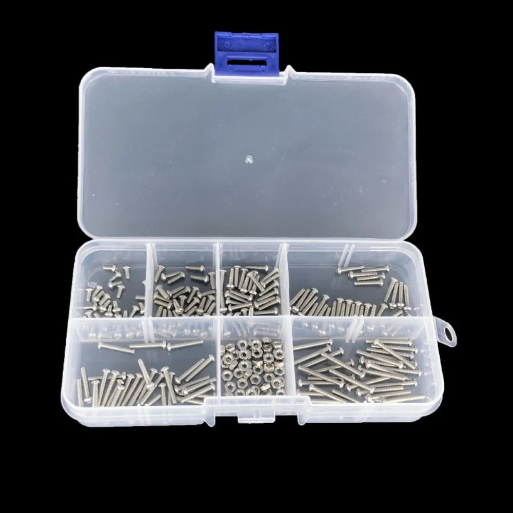 230pcs M2 Stainless Steel Bolts With Hex Nuts Screws Assortment Kit Metric Machine Screw and Nut for Furniture Automotive Repair