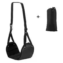 Homefish Portable Airplane Foot Hammock Adjustable Travel Flight Carry On Office Under Desk Foot Rest Black
