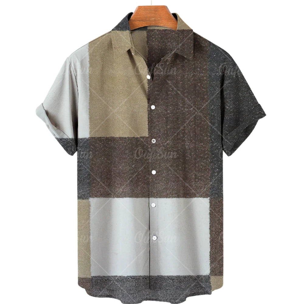 Men's Hawaiian Shirts Men's Short Sleeved Vintage Shirt Men's Fashionable Summer Beach Tops Loose And Comfortable men's Clothing