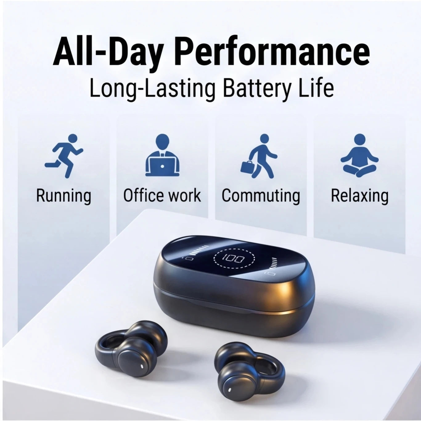 Wireless Bluetooth Earbuds M47 Headset for Phone Headphones Mirror High-definition Digital Display Earphones Sport With Mic Free