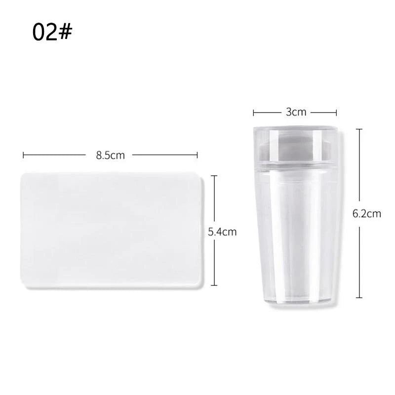 Nails Art Stamping Plates Kit French Manicure Design Plate Stamp Polish Stencil Template Seal Stamper Scraper Accessories Tools