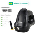 Barcode Scanner with Charger Base Stand 1D 2D QR Codes Reader BT Wireless Barcode Reader Supermarket Mobile Payment PDF417 H8