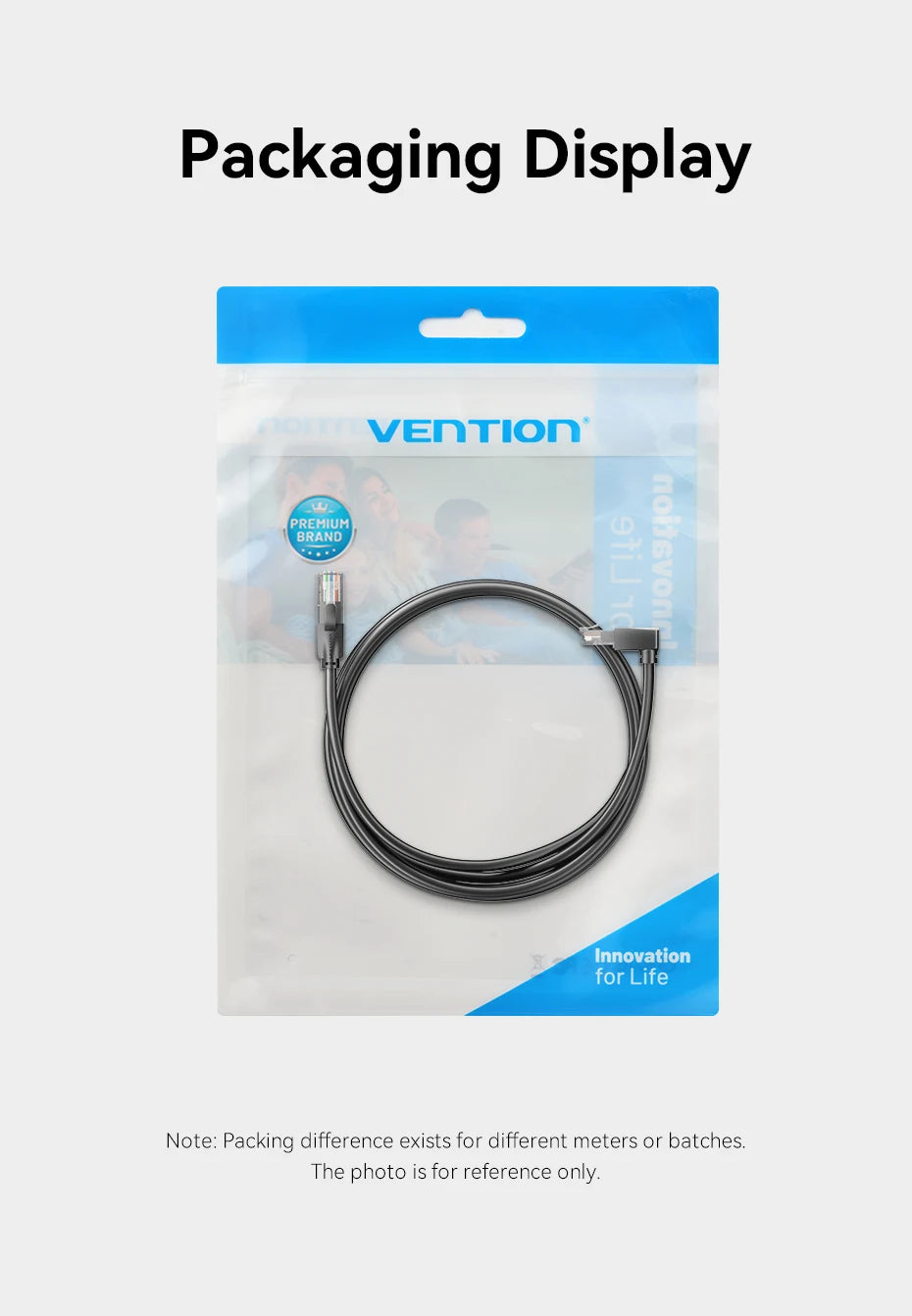 Vention Cat6 Ethernet Cable 90° Right Angle Design CAT 6 Networking Internet Lan Cord for Laptops PS5 4 Xbox Router RJ45 Cable