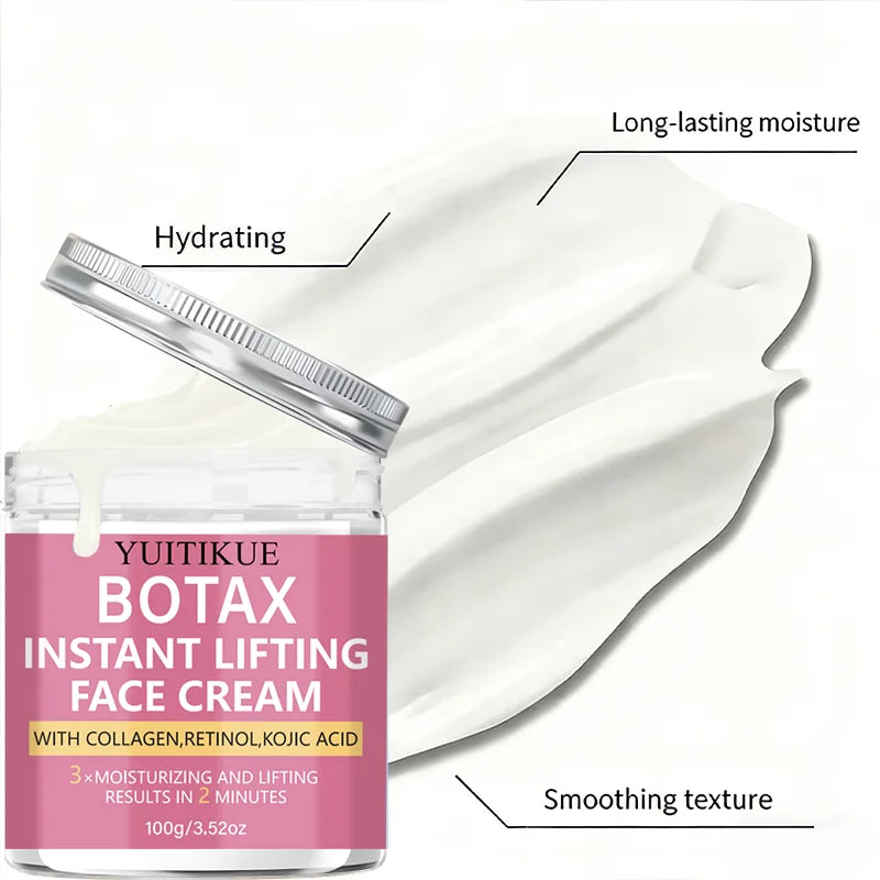 YUITIKUE BOTAX Face Cream Instant Lifting Collagen Retinol Kojic Acid Hydrating Smoothing Texture