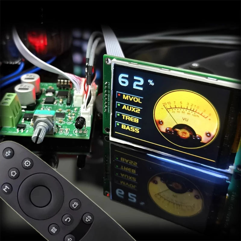 F15 Audiophile Low Distortion Low Noise HIFI Preamplifier Board TFT Pointer Display Full Remote Control Finished Board