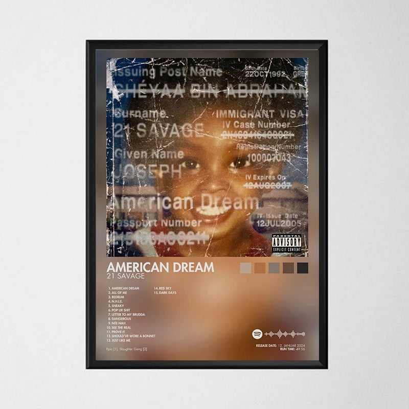 Modern Pop Rap Wall Art Hip Hop Artist Male Female Singer Poster Hot HD Painting on Canvas Music Album Cover Home Decor Gift