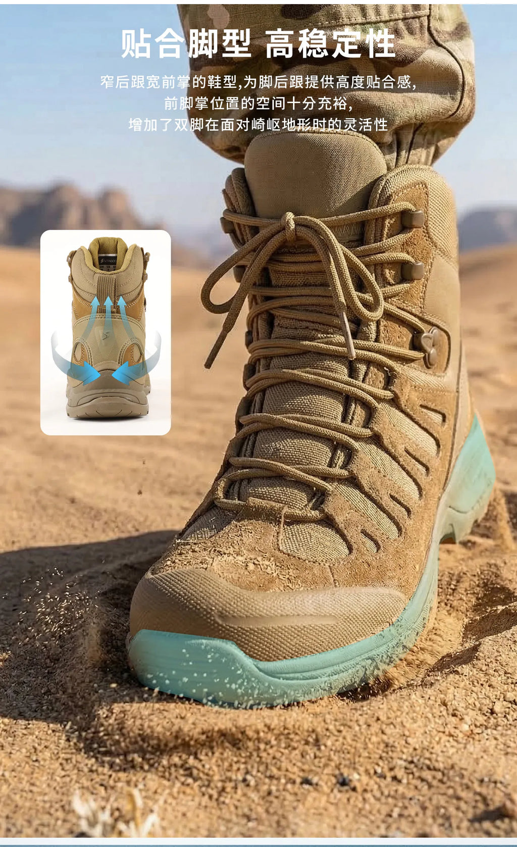 Men's Motorcycle Boots Waterproof  All Terrain Anti-slip Hiking Trekking Desert Combat 1000d Oxford Cloth Genuine Leather Boot