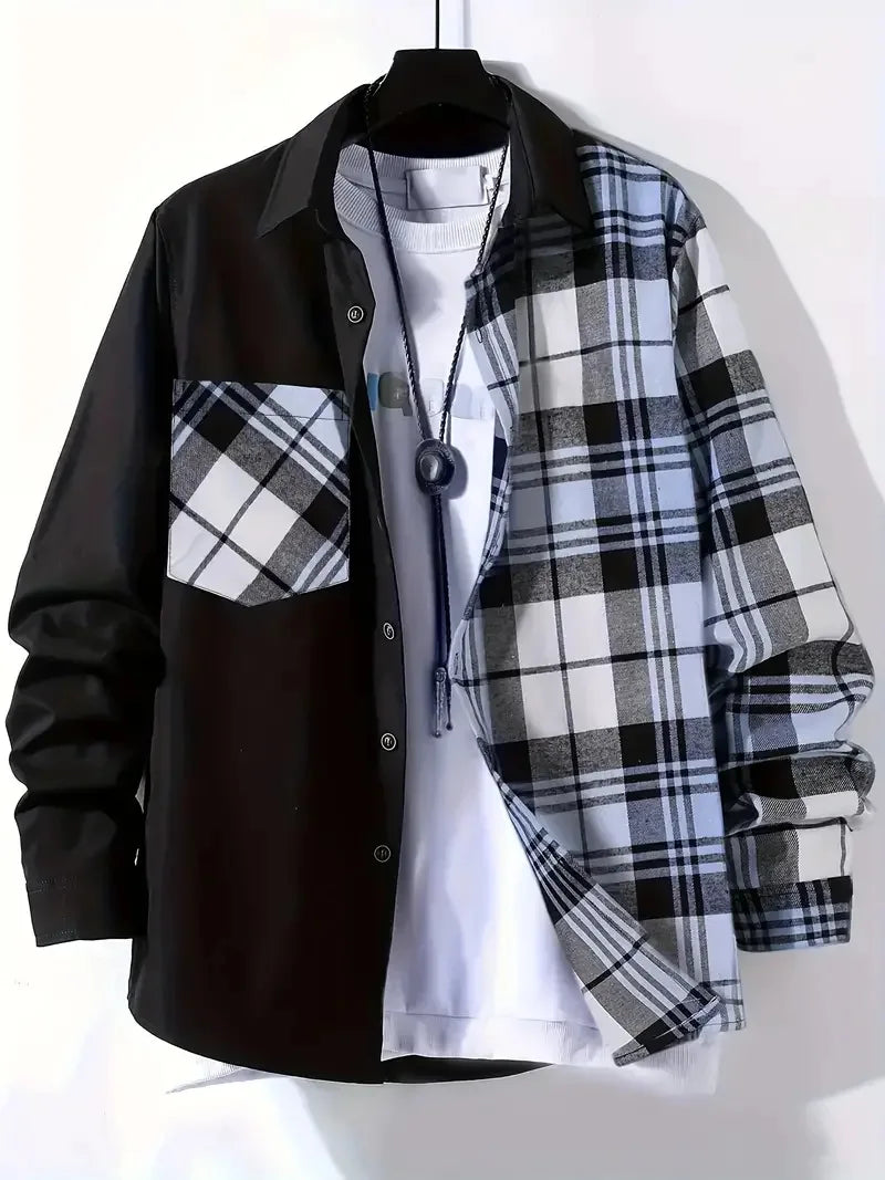 Spring and Autumn Men's Casual Shirt New Comfortable, High Quality, Fashionable, Trendy Color Collar Loose Long Sleeve