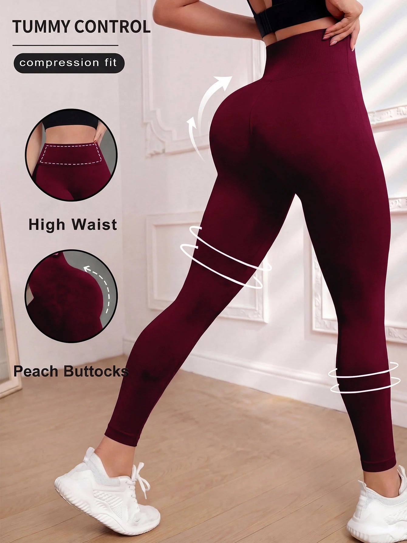 Women's High waisted yoga Leggings solid color slim fit Hip Lifting stretch leggings quick drying breathable fitness sport pants