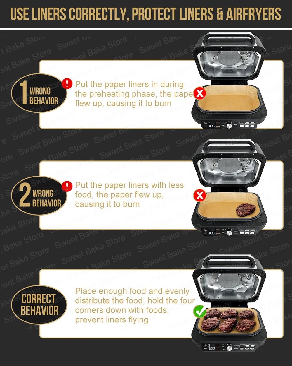 Air Fryer Liners Rectangular Disposable Parchment Paper for Ninja FG551 6-in-1 Grill Air Fryer Baking Accessories for Ninja XL