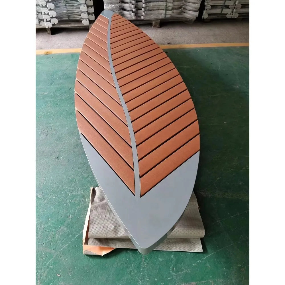 Custom outdoor park bench garden curved steel furniture