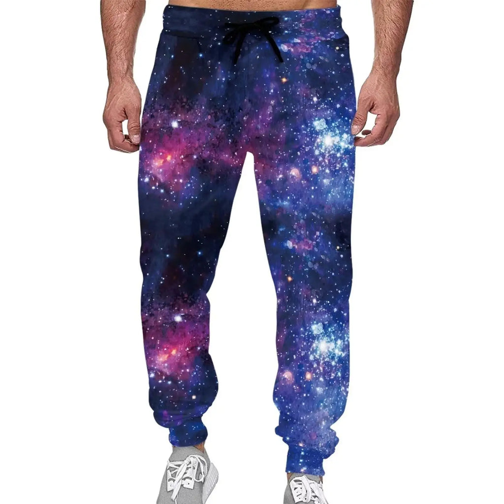 Men's Casual Jogging Pants Abstract Kitten Pizza Print Design Suitable for Outdoor Sweatpants Autumn and Winter Fashion