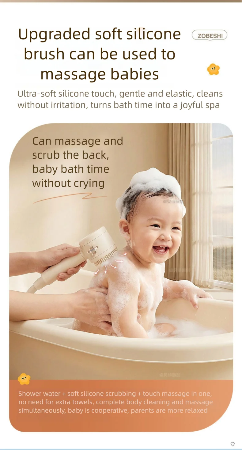 Double Sided Filter Shower Head   2 Mode Adjustable Water Purifying One Key Water Stop Anion Filter Handheld Shower Head