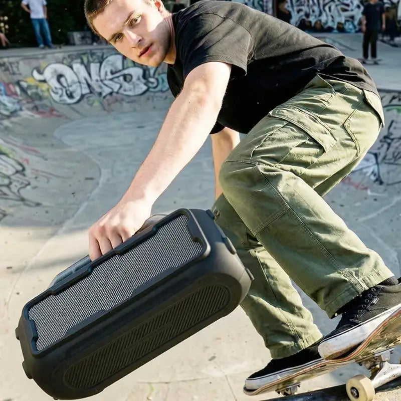 Q6PA Protective Silicone Case For Boom 2 Outdoor Speaker With Adjustable Shoulder Strap And Precise Cutout Black