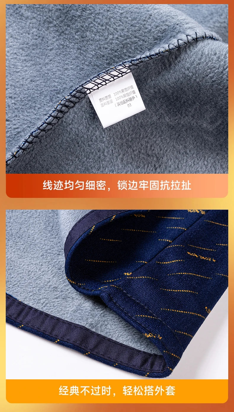 Men's Fashion Warm Long-sleeved Plaid Shirts Thickened Double-sided Fleece Cold-resistant Plus-size Casual Business Check Shirts