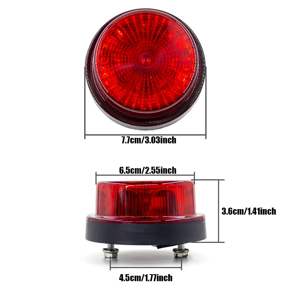 2pcs 12V 24V 12 LED 2 Modes Warning Emergency Strobe Light Flashing Light Revolving light Signal Lamp Truck Tractor Waterproof