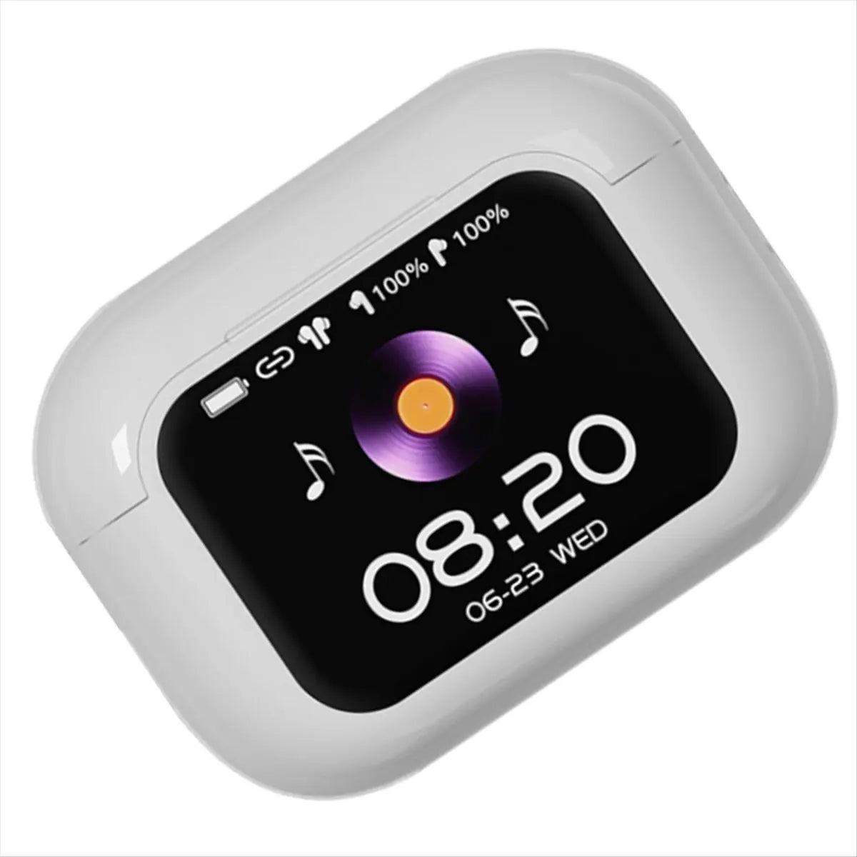#94Y Bluetooth Headset,Full Color Touch Screen Bluetooth Headset ANC Active Noise Reduction (White)