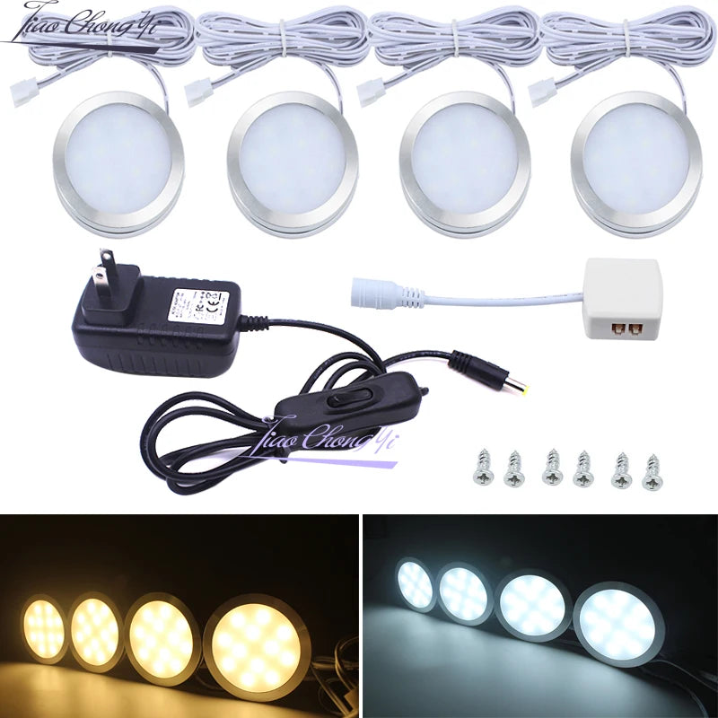 LED cabinet light 2W with DC 12V power adapter indoor lighting for under kitchen cabinet Home wardrobe Showcase lamp decor