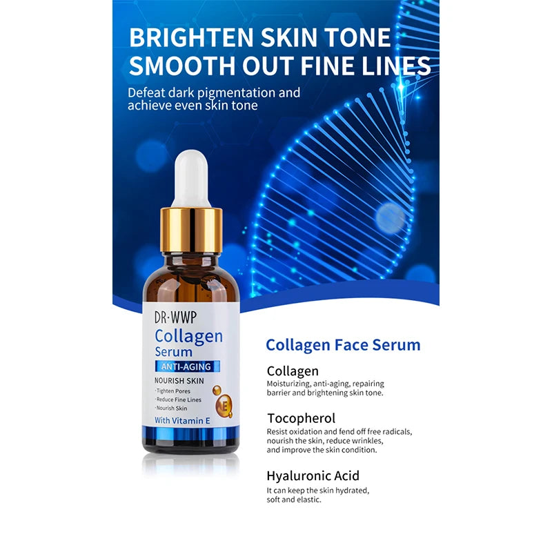 Korean Facial Serum With Collagen, Vitamin C & Kojic Acid Face Serum Lifting, Firming , Moisturizing, Soothing, Evens Skin Tone
