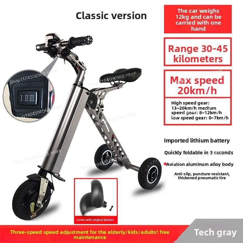 Ultra Light Foldable Electric Bike for Adults with Lithium Battery Portable E Bike for Men Women