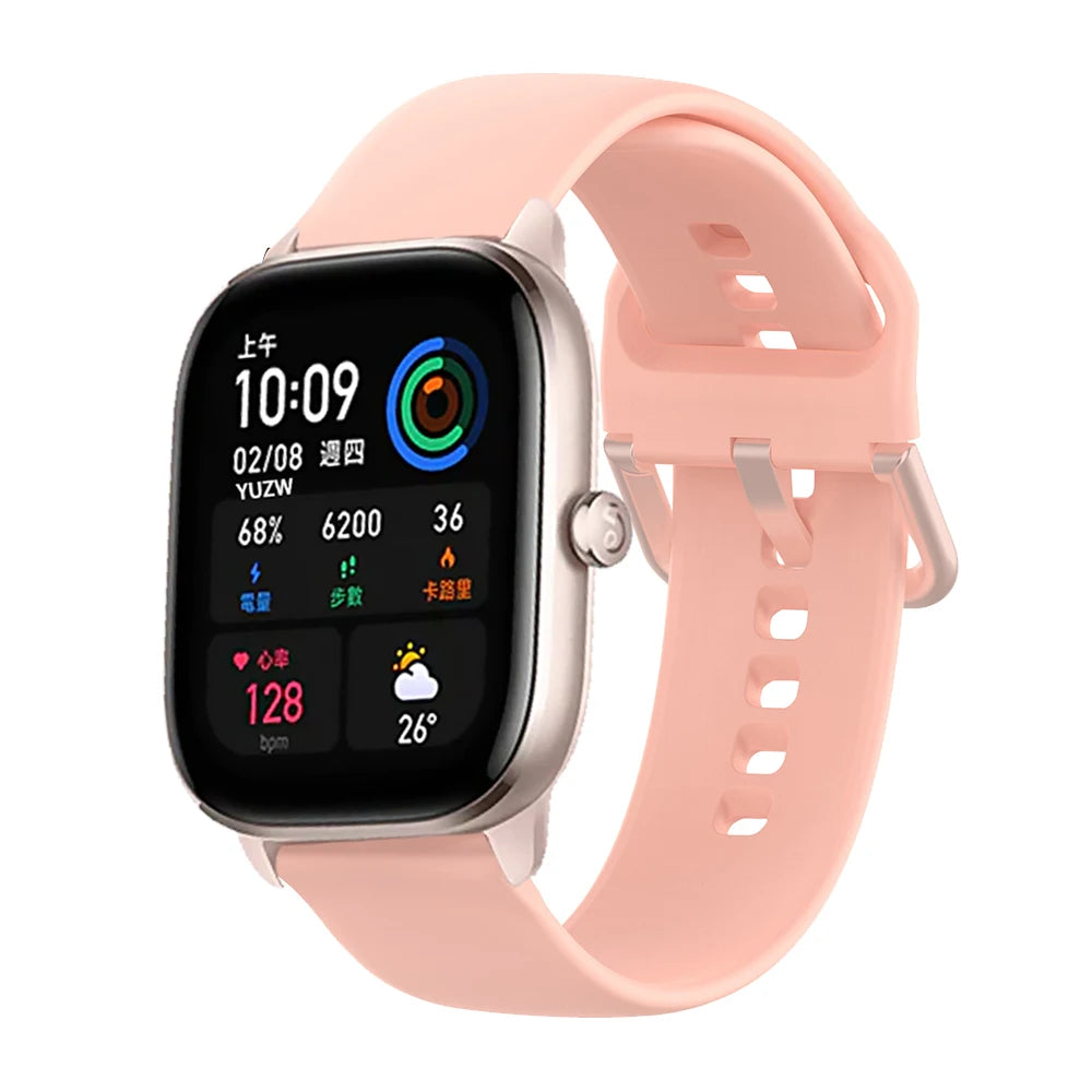 Strap For Amazfit GTS 2/4/3/GTS 2/4 Mini/GTR 4/2/2e 20mm/22mm Watch Silicone Sport Bracelet Amazfit bip 5 3/S/u pro Series band