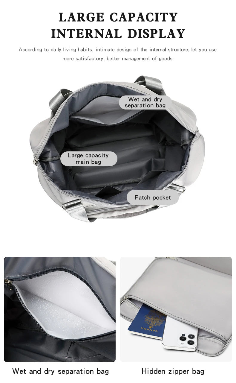 New Large Capacity Traveling Bags For Ladies Foldable Women Travel Backpack Sports Gym Yoga Waterproof Bag Duffle Handbag