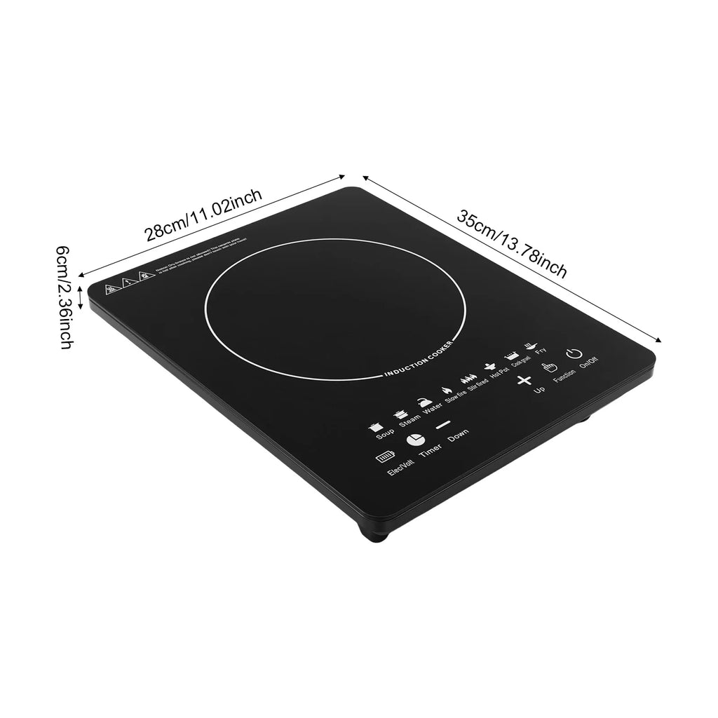 Portable Induction Burner, 750W Electric Induction Countertop Burner with Touch Panel, 8Cooking Preset Programs, Temp Adjustable for Home RV Dorm