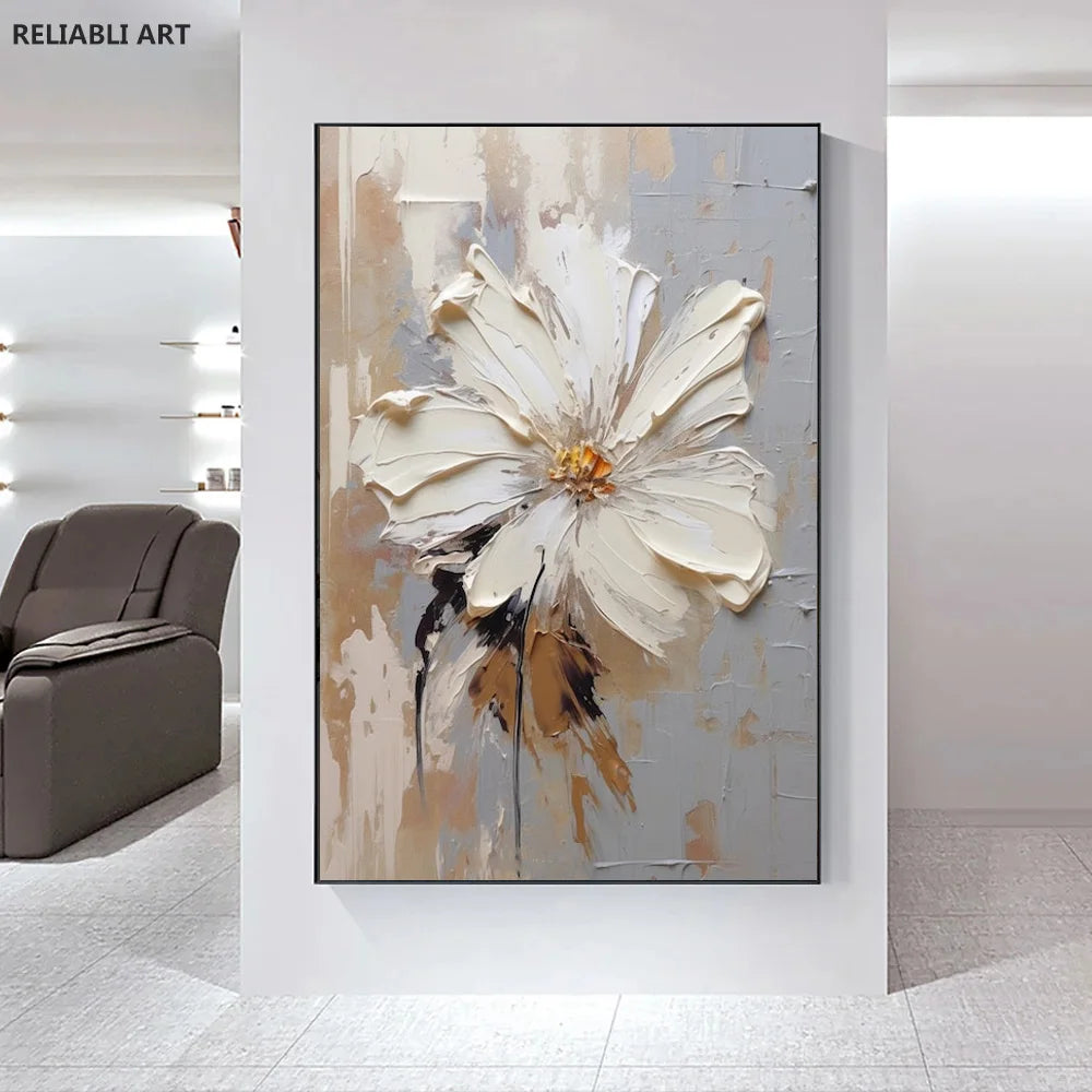 Modern Light Luxury Living Room Decor, Abstract Flower Art Posters,Home Decoration, Prints Canvas Wall Picture,Unframed