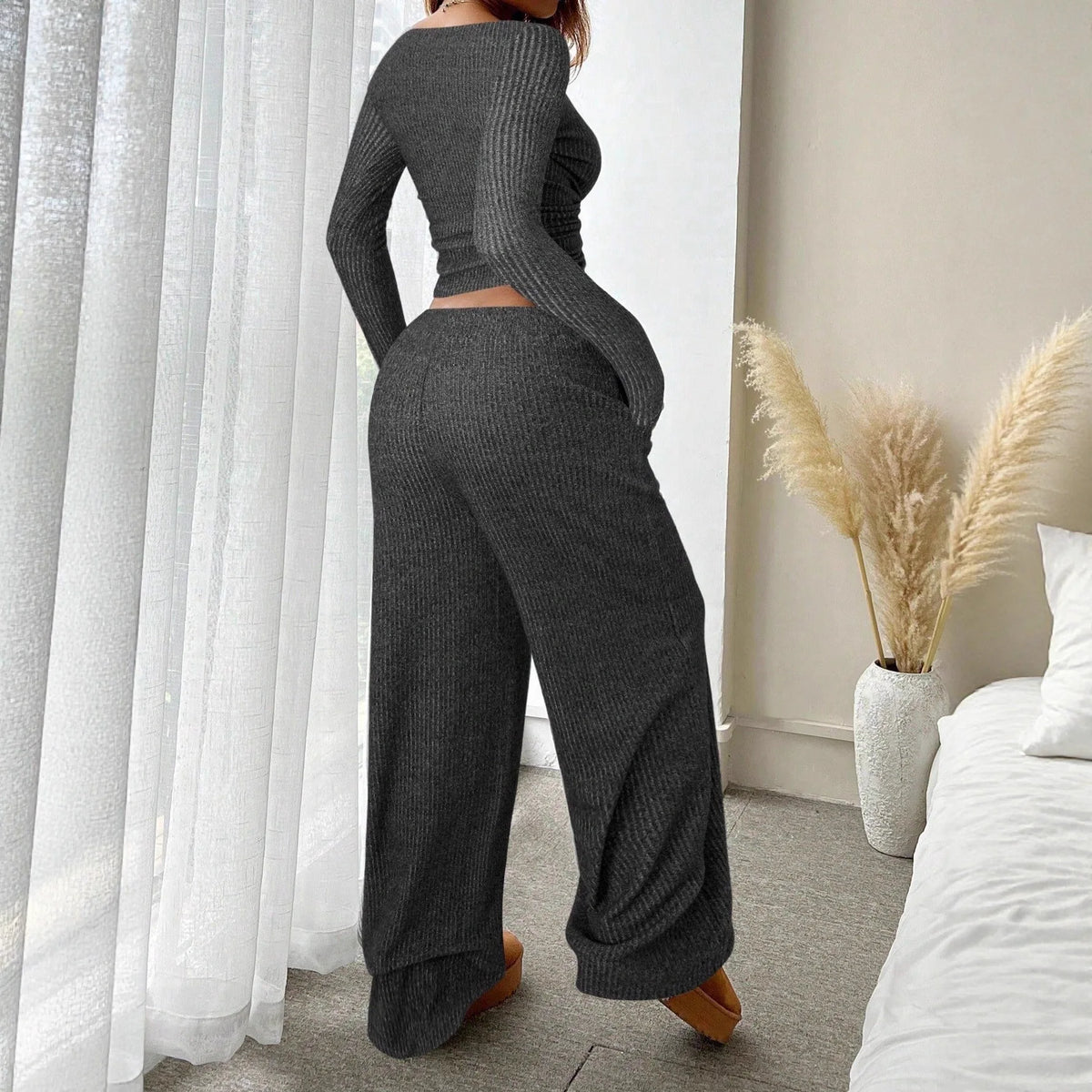 Casual Workout Two Piece Sets Woman Outfits Crop Long Sleeves Tops Long Pants Tracksuit Suit Summer And Fall 2026 New Lounge Set