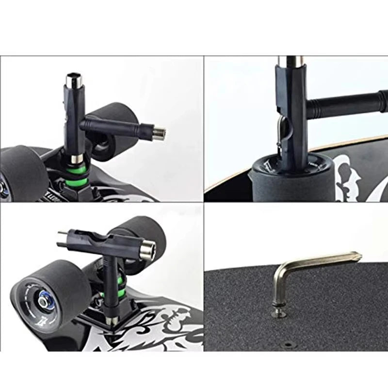 Skate Tools Multi-Function Portable Skateboard T Shape Accessory with Allen Key Phillips Head Wrench Screwdriver Tools Parts