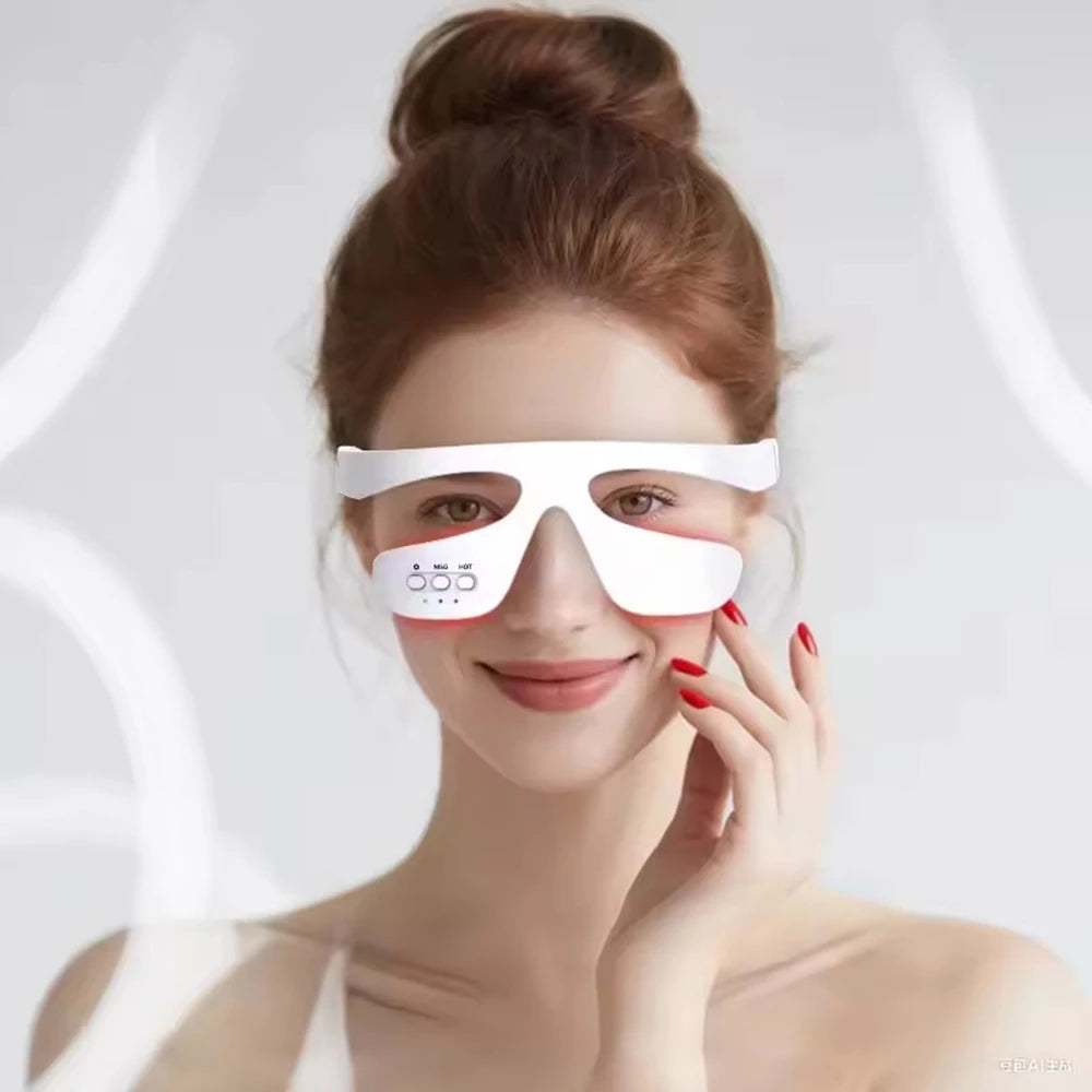 Smart Eye Massager 3D Red Light Eye Fatigue Dark Circles Relaxing Under-Eye Glasses Massage Beauty Machine
