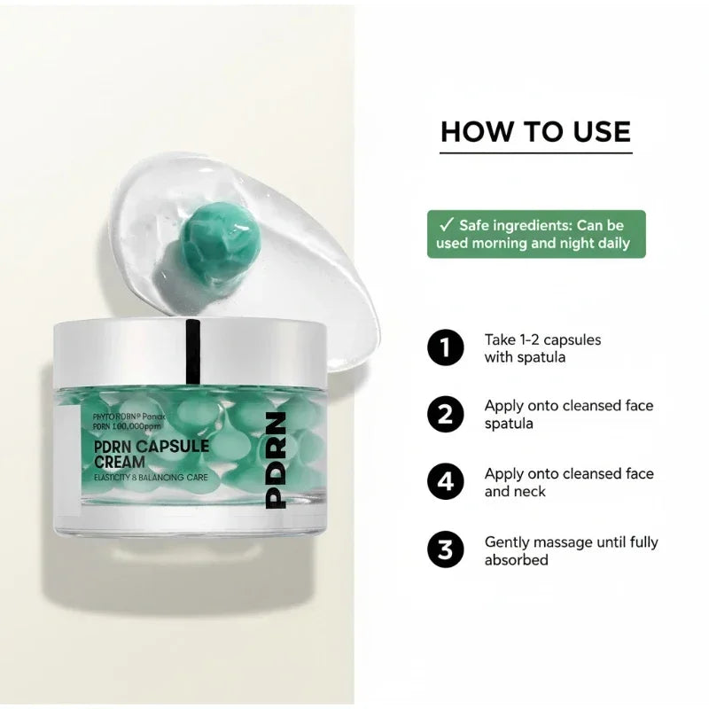 PDRN Centella Asiatica Firming Serum, Soothing Repair Moisturizing Essence, Hyaluronic Acid Deep Nourishing Face Cream Capsule