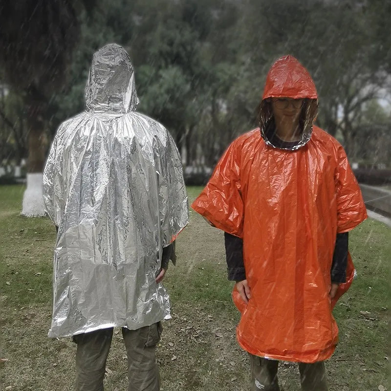 Emergency Raincoat Poncho Waterproof Rainwear Blanket Survival Camping Equipment Cold Insulation Rainwear Camping Equipment