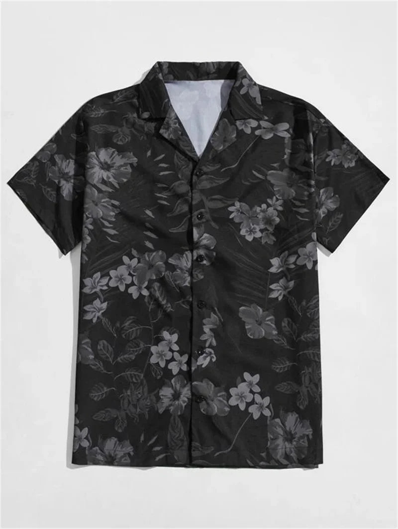 Men's Abstract Art Cuba Collar Shirts Hawaiian Loose Breathable Beach Wear Men's Outdoor Street Fashion Shirt Summer Men's Top