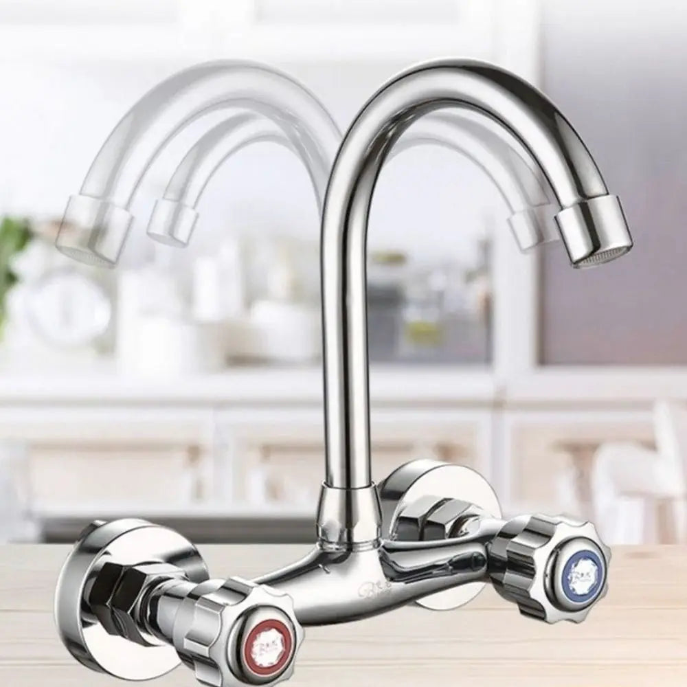 Durable Metal Out Water Inlet Valve Double Control Hot and Cold Double Shower Faucet Valve Wall Mounted Diverter Valve