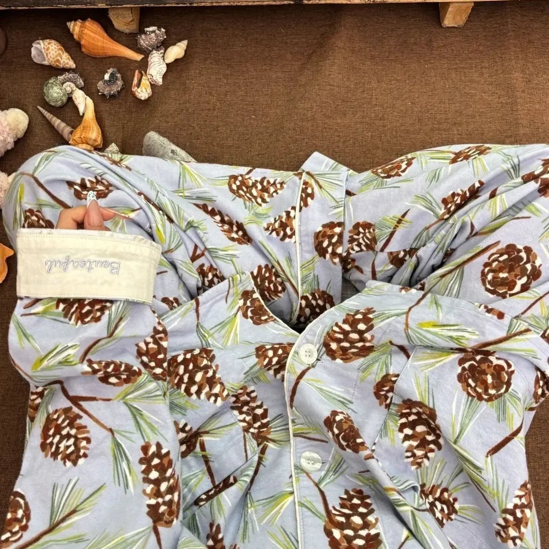 Women's Pajamas Set Cute Cartoon Print Sleepwear Elegant Top&pants 2Pcs Soft Cotton Pyjama Pour Femme Nightwear Loungewear