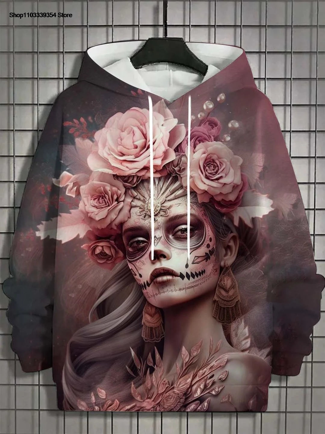 Women's Hoodie for Girls Autumn Fashion Men's Long Sleeve Tops Casual Women Clothes Horror Undead Woman Pattern 3D Unisex Tops